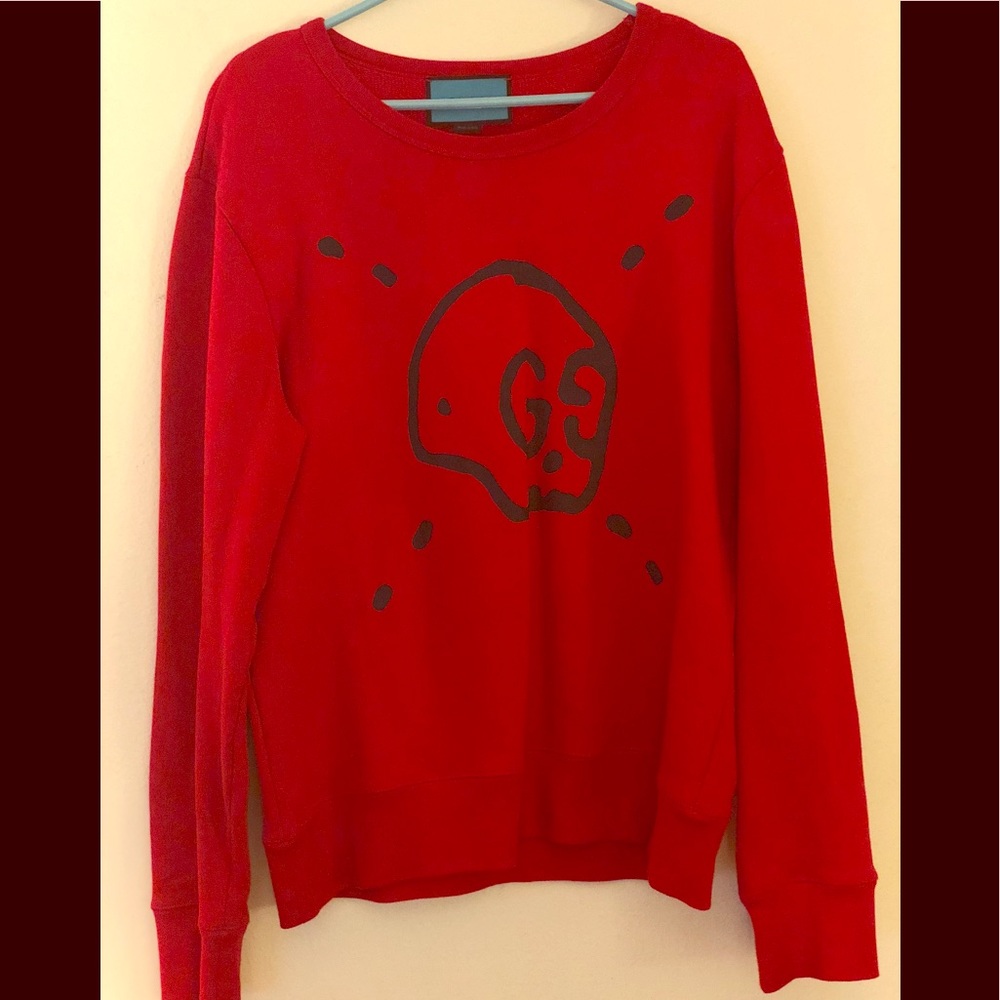 Gucci red skull sweater